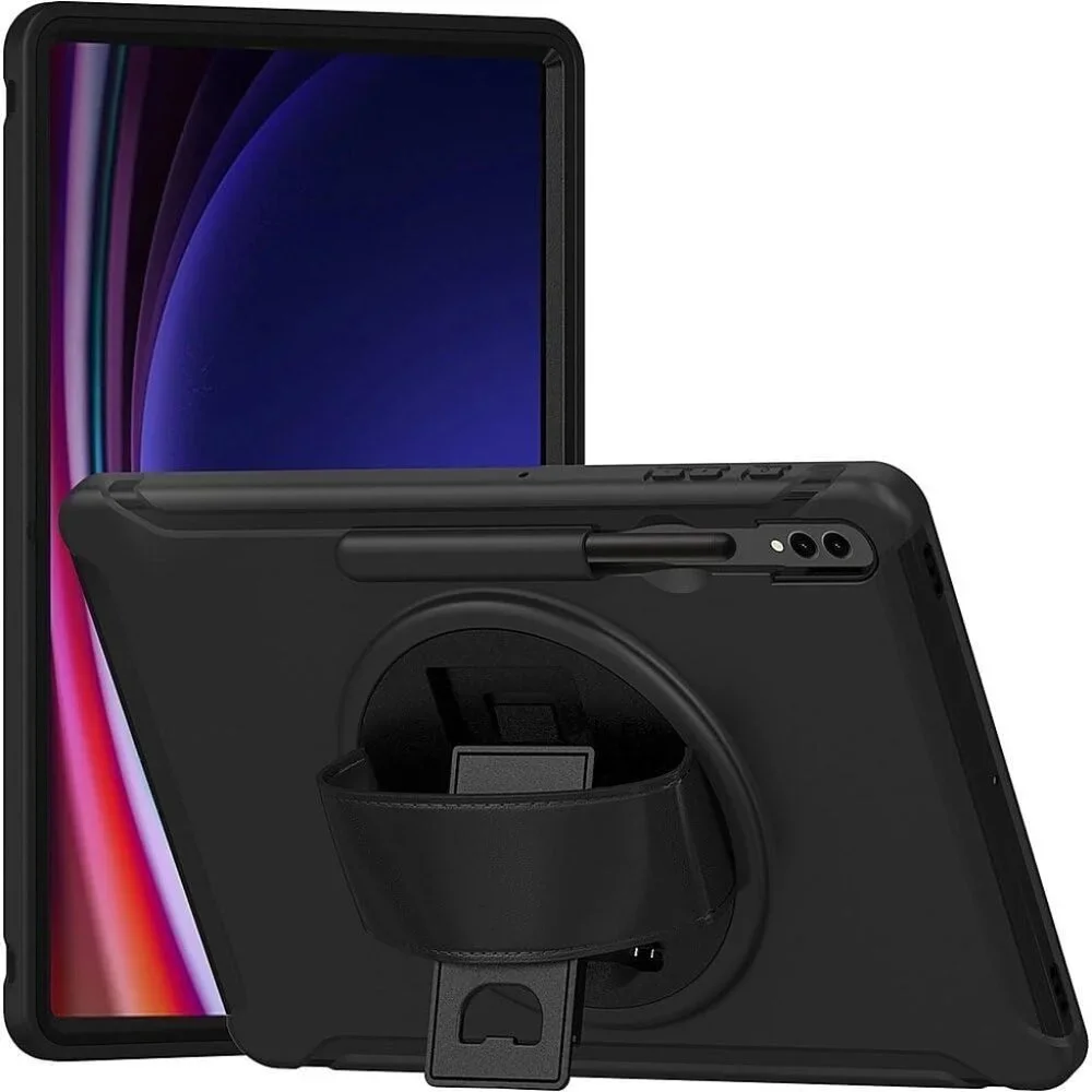 SaharaCase Protection Hand Strap Case for Samsung Galaxy Tab S9+ / S10+ -‎ Black